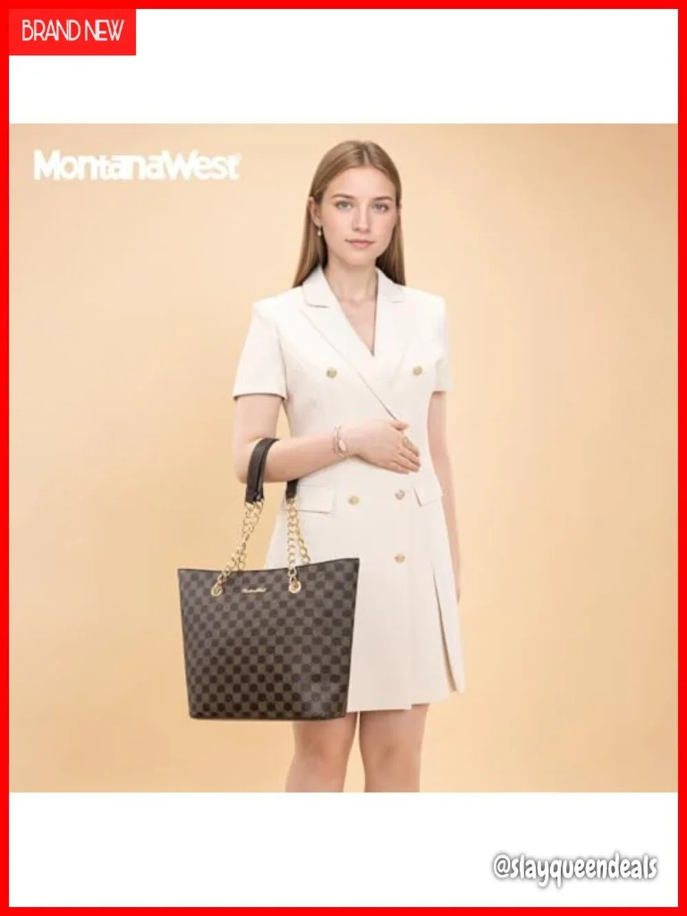 Women's Faux Leather Chain Top Handle Satchel Bag
